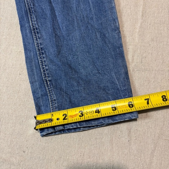 7 for all Mankind Relaxed Skinny Jeans Girlfriend Women’s Size 12 Denim Patched - Picture 5 of 7